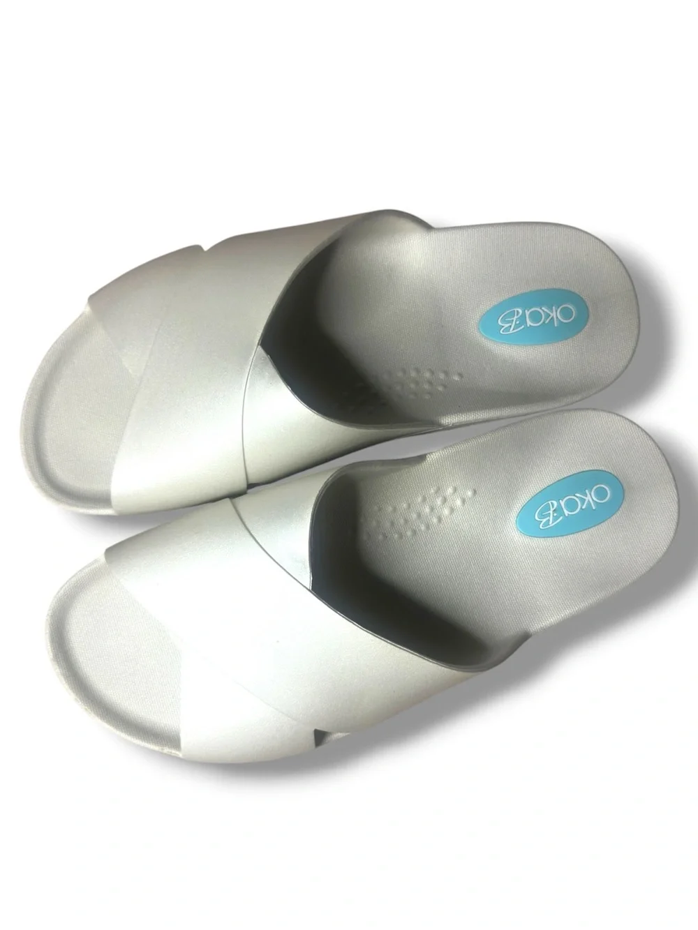 Oka-B Maxwell Slide Gray Women's Size S 7-8 Flip Flop Slides Made in USA Sandals